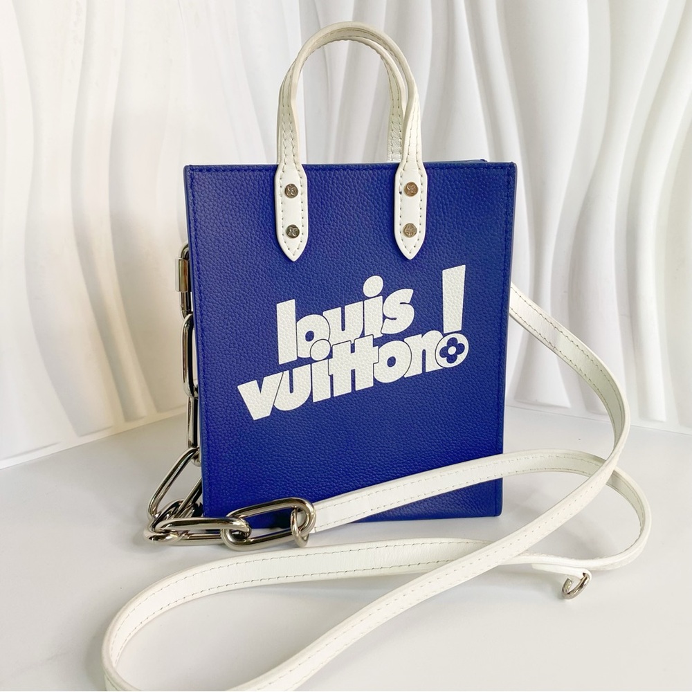 LV Handbag Shoulder 2way Sac Plat XS Calf Leather Blue M80841 2021AW